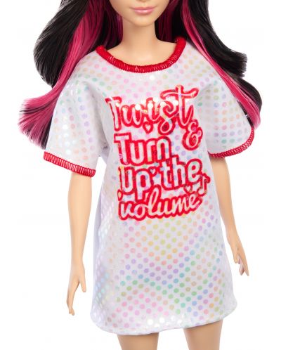 Кукла Barbie Fashionistas 214 - С бяло-червена тениска - 3